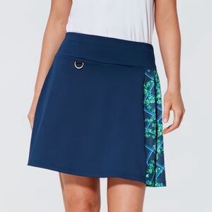 Tuckernuck Navy Golf/Tennis Skirt with Green Pattern